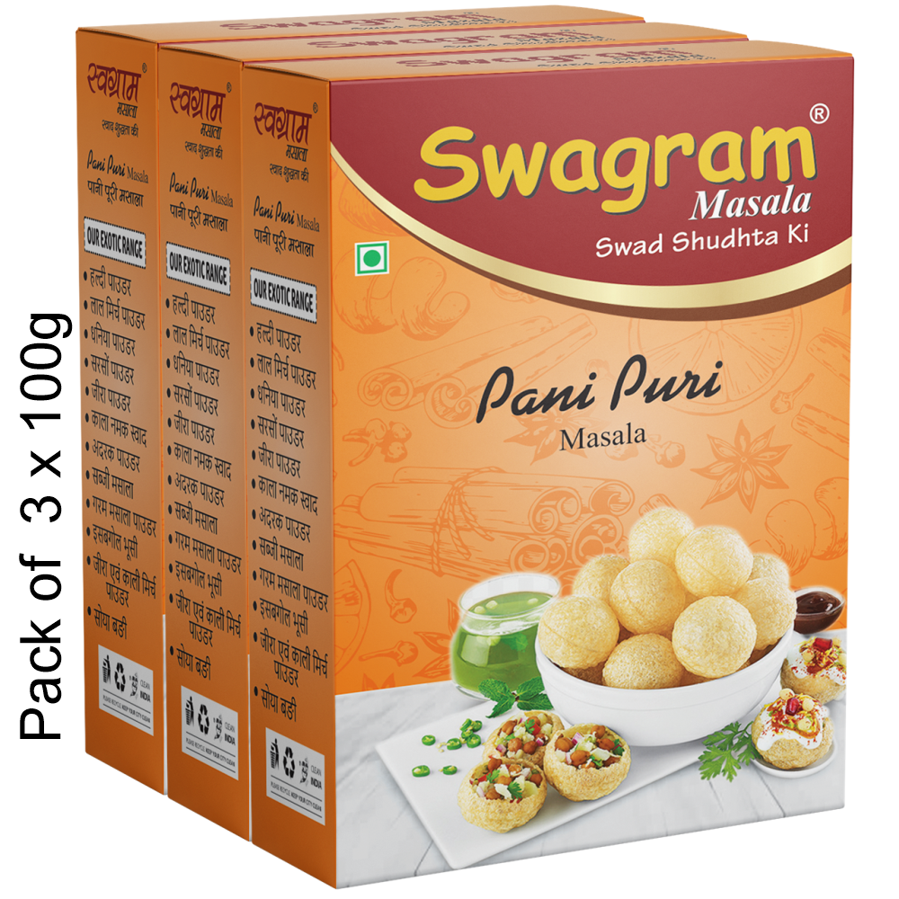 300g PANIPURI MASALA (Pack of 3) | Grade 1 Best Quality SPICES of SHUCHI SWAGRAM | GOLGAPPA MASALA