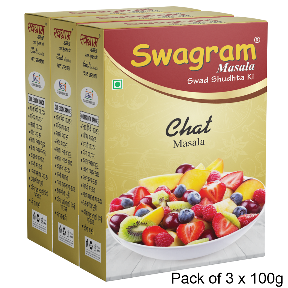 300g CHAT MASALA (Pack of 3) | Grade 1 Best Quality Spices of SHUCHI SWAGRAM