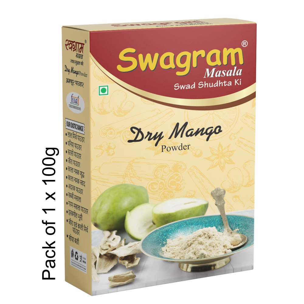 100g DRY MANGO POWDER (Pack of 1) | Grade 1 Best Quality SPICES of SHUCHI SWAGRAM